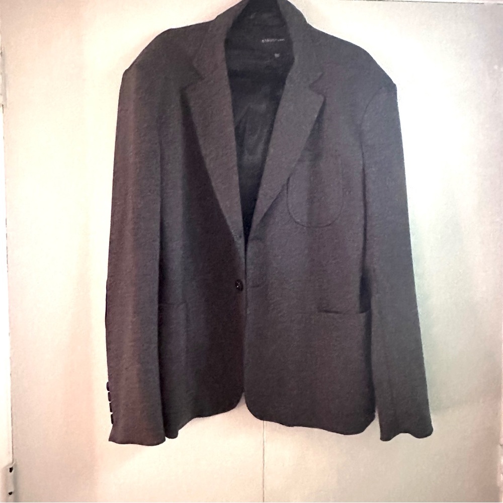 Structure XL Gray Stretch Knit-like Elbow Patch Jacket Blazer Sport Coat